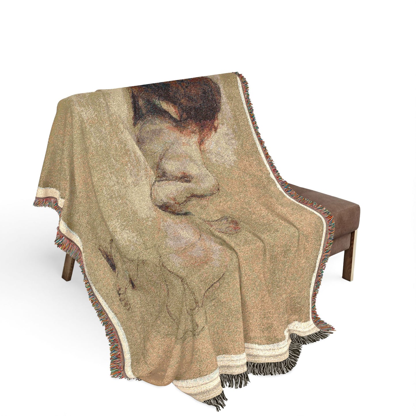Eugène Delacroix - Crouching Woman | Woven Tapestry Blanket