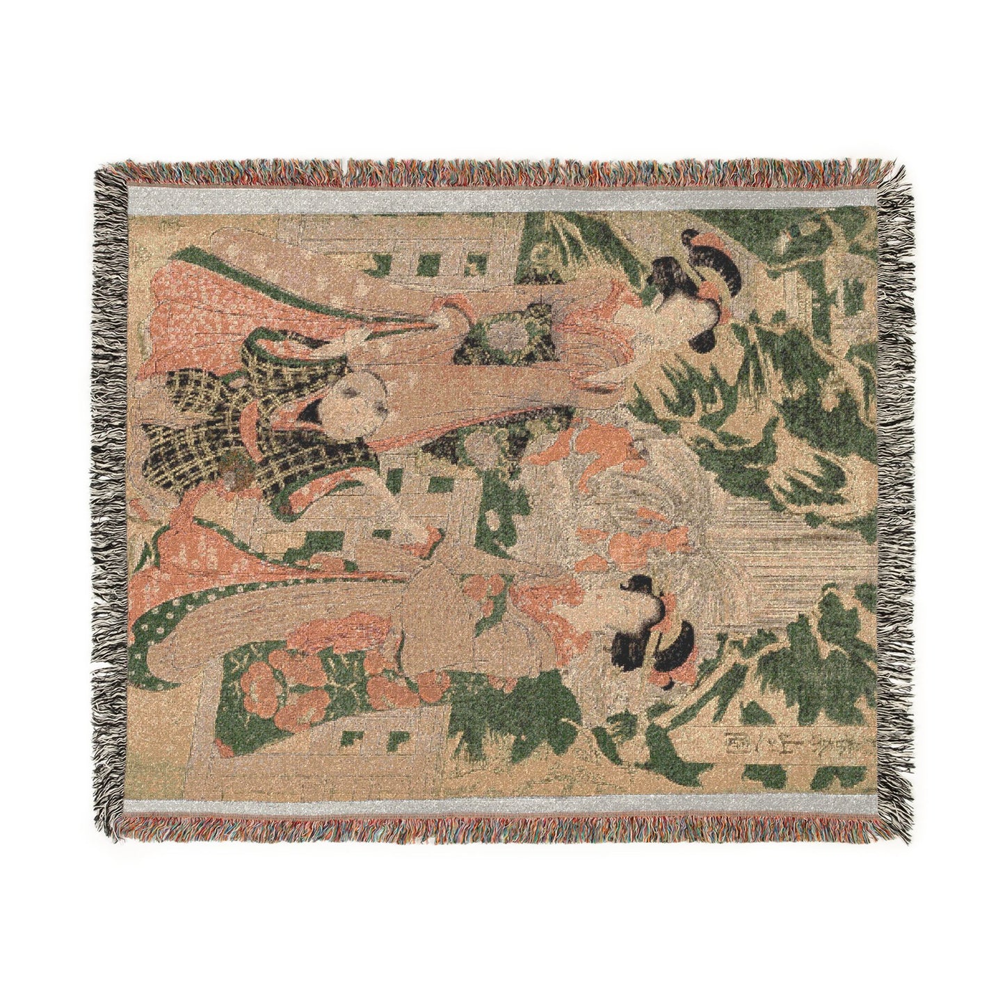 Mount Haruna in Kozuke Province Woven Throw Blanket