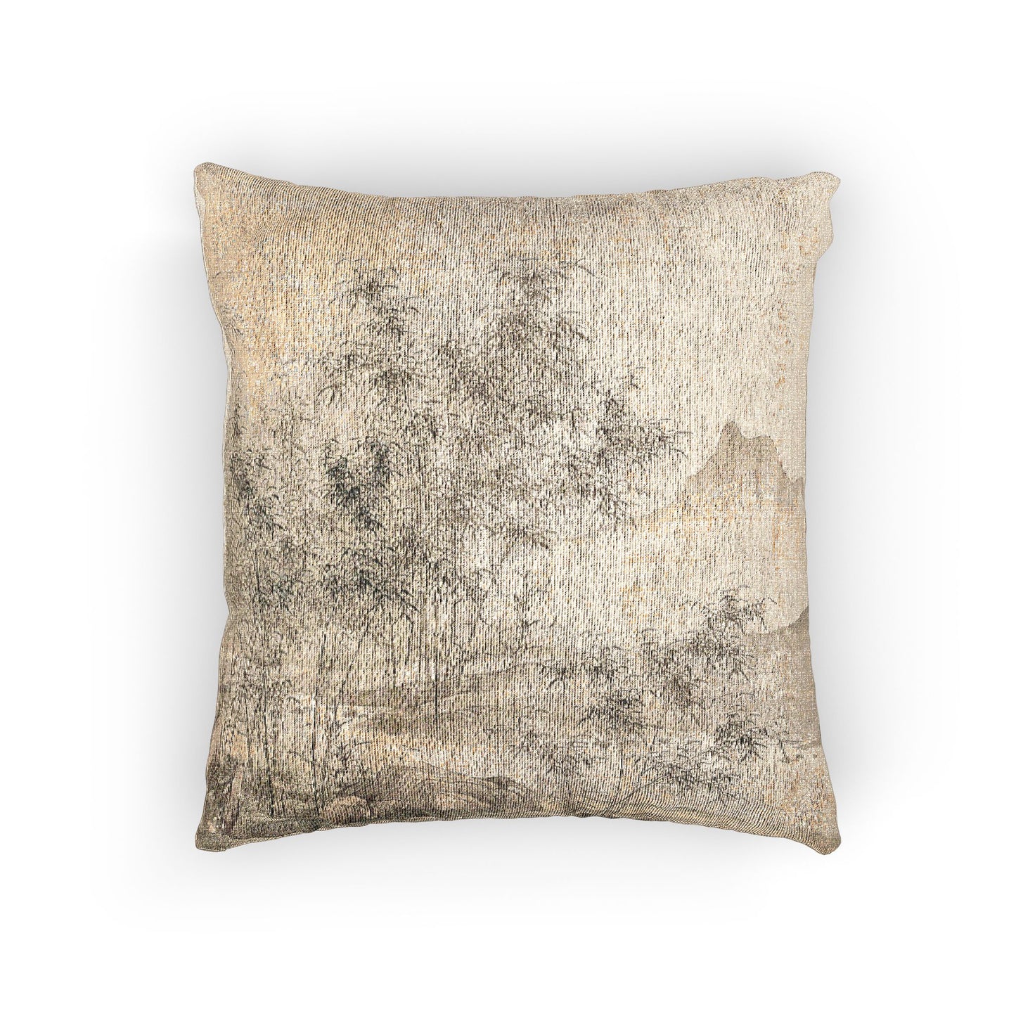 110_a-solitary-crane-in-the-bamboo-grove | Woven Pillow