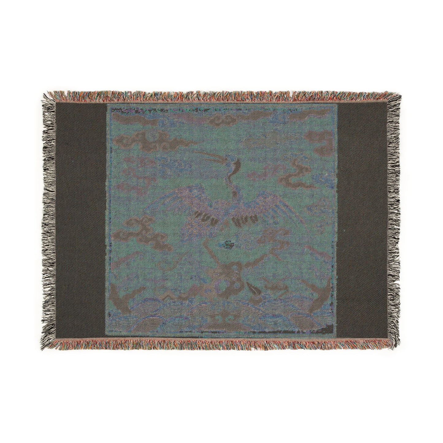 144_rank-badge-with-crane | Woven Tapestry Blanket
