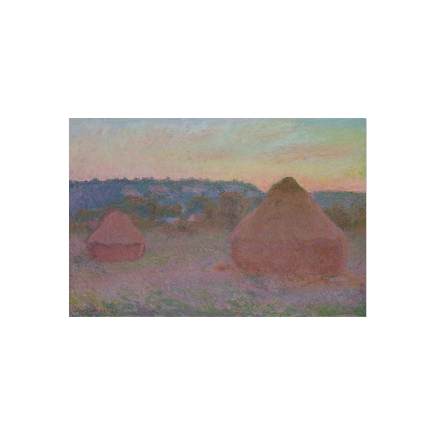 Claude Monet - Stacks of Wheat (End of Day, Autumn) | Fine Art Poster