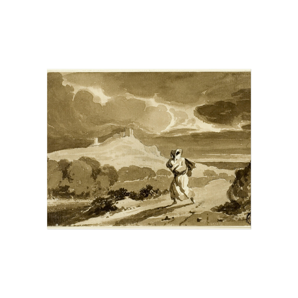 Woman with Baby Fleeing Across Moors — John Constable Fine Art Poster