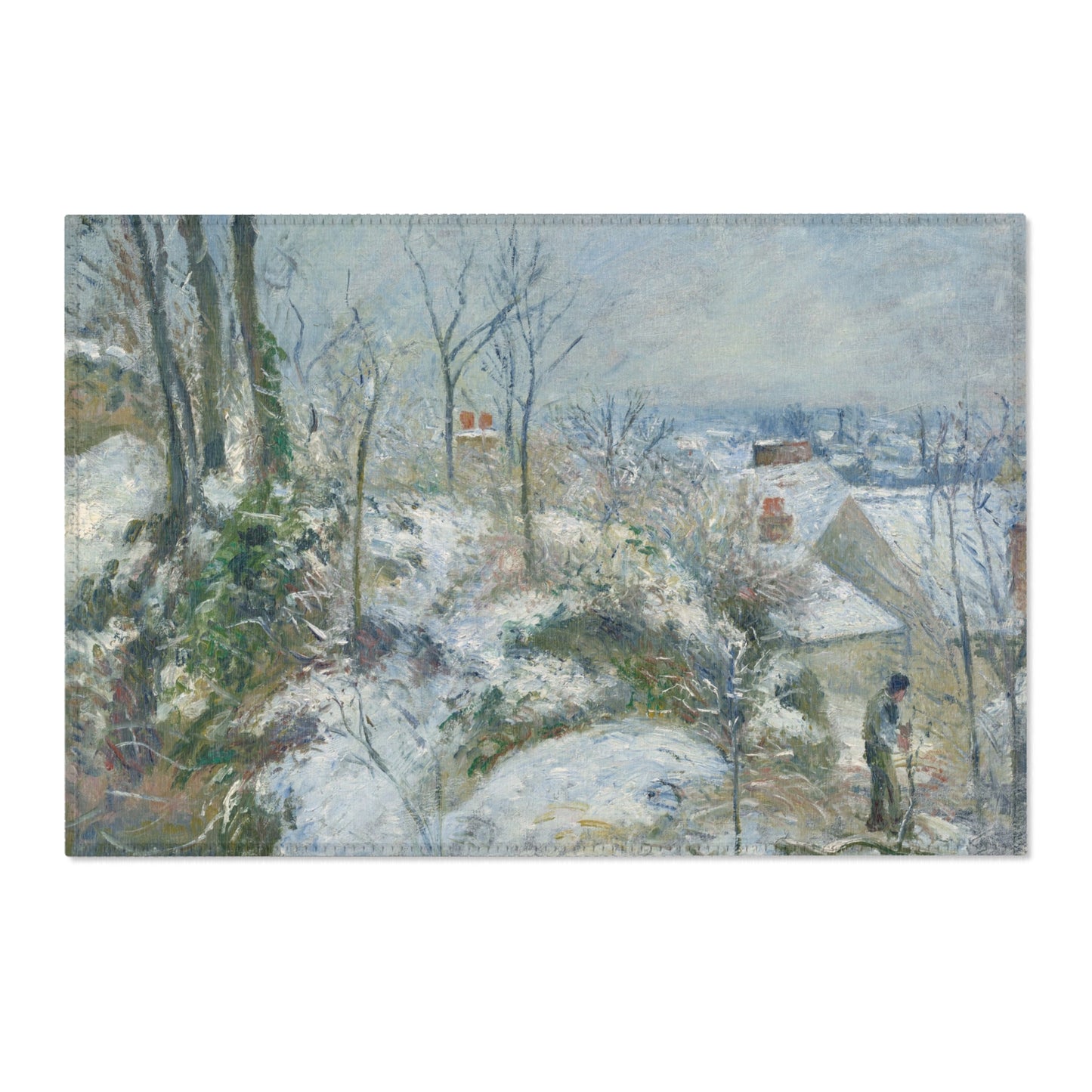 Camille Pissarro - Rabbit Warren at Pontoise, Snow | Area Rug