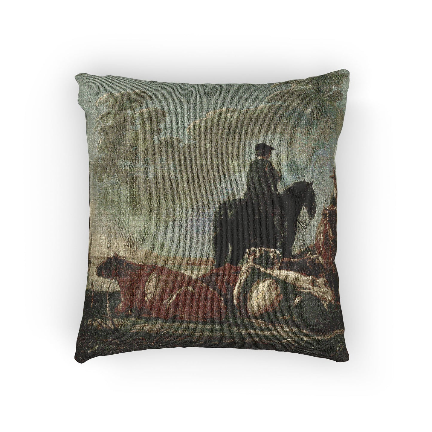 Aelbert Cuyp - Peasants with Four Cows by the River Merwede - WGA5825 | Woven Pillow