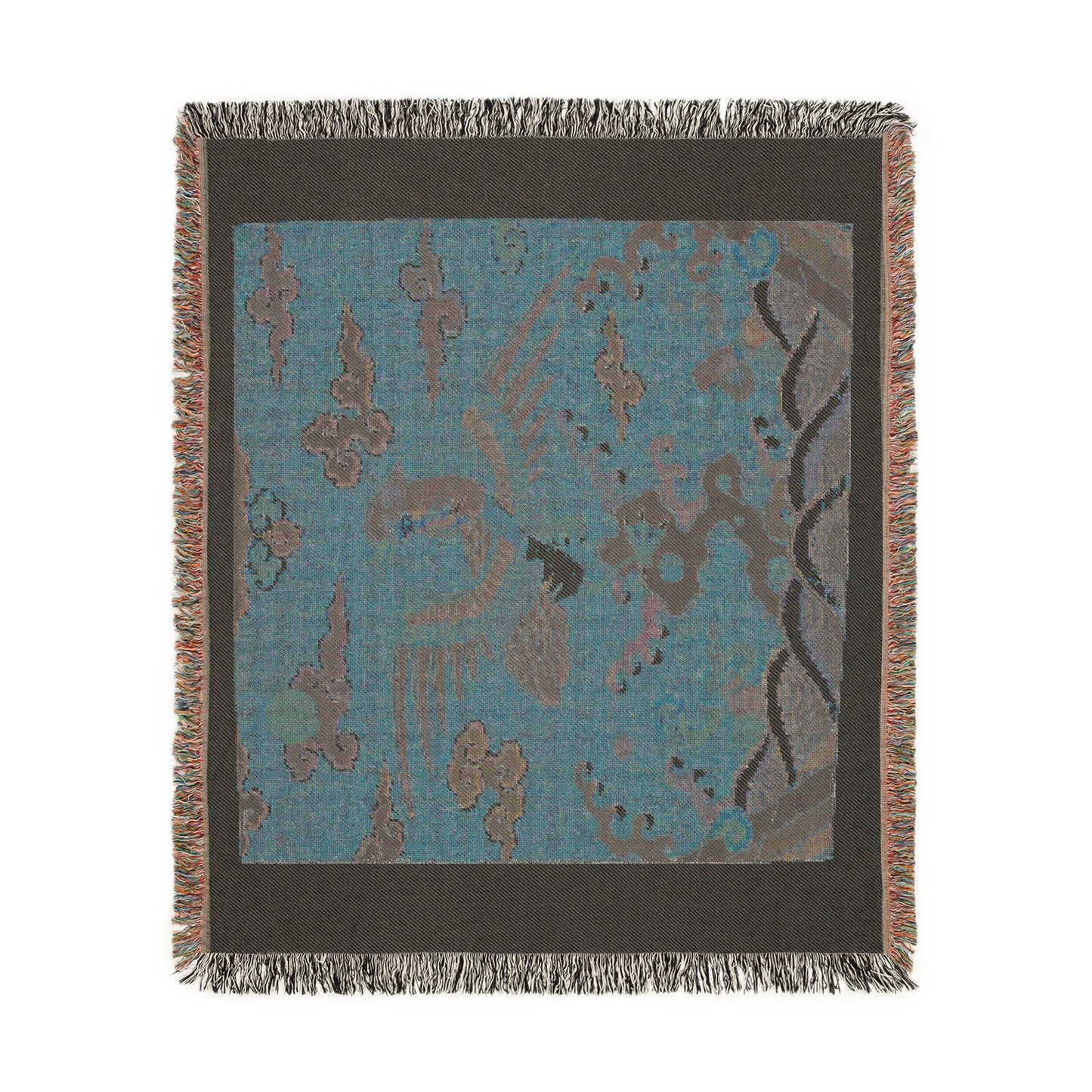 142_rank-badge-with-mandarin-duck | Woven Tapestry Blanket