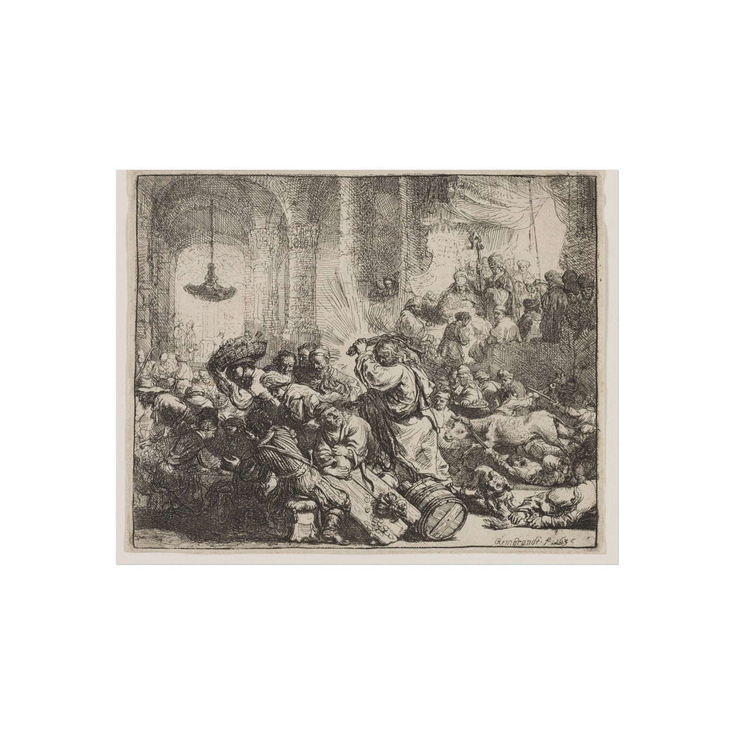 Rembrandt van Rijn - Christ Driving the Money Changers from the Temple | Fine Art Poster