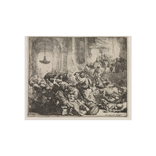 Christ Driving the Money Changers from the Temple — Rembrandt van Rijn Fine Art Poster
