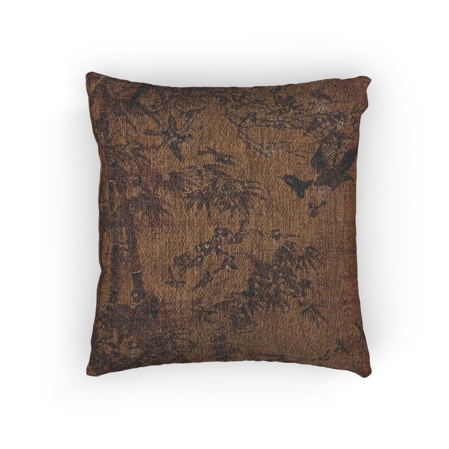 A Hundred Birds and the Three Friends Woven Pillow