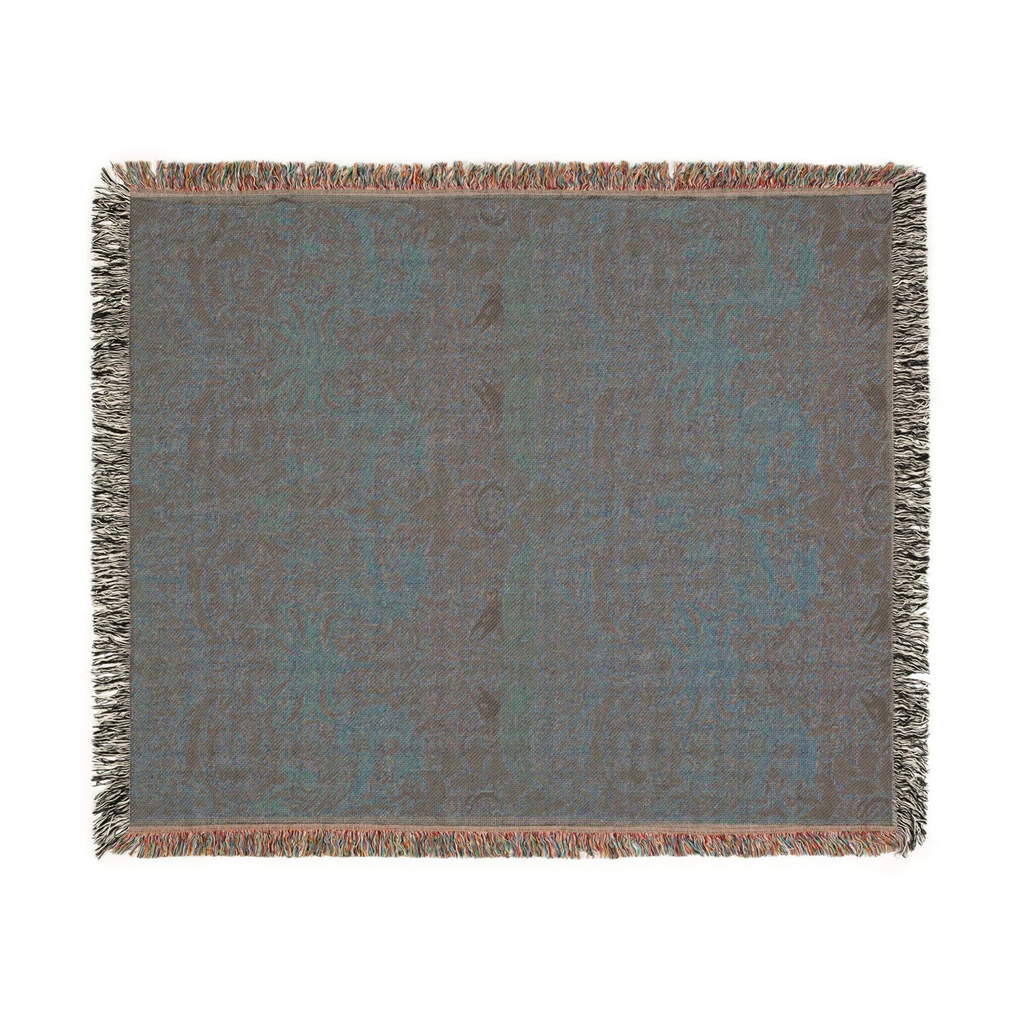 Peacock and Dragon Woven Throw Blanket