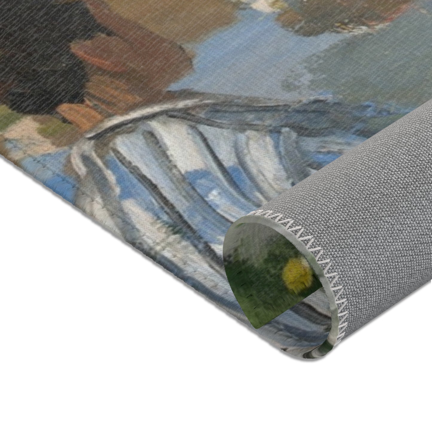 Claude Monet - On the Bank of the Seine, Bennecourt | Area Rug