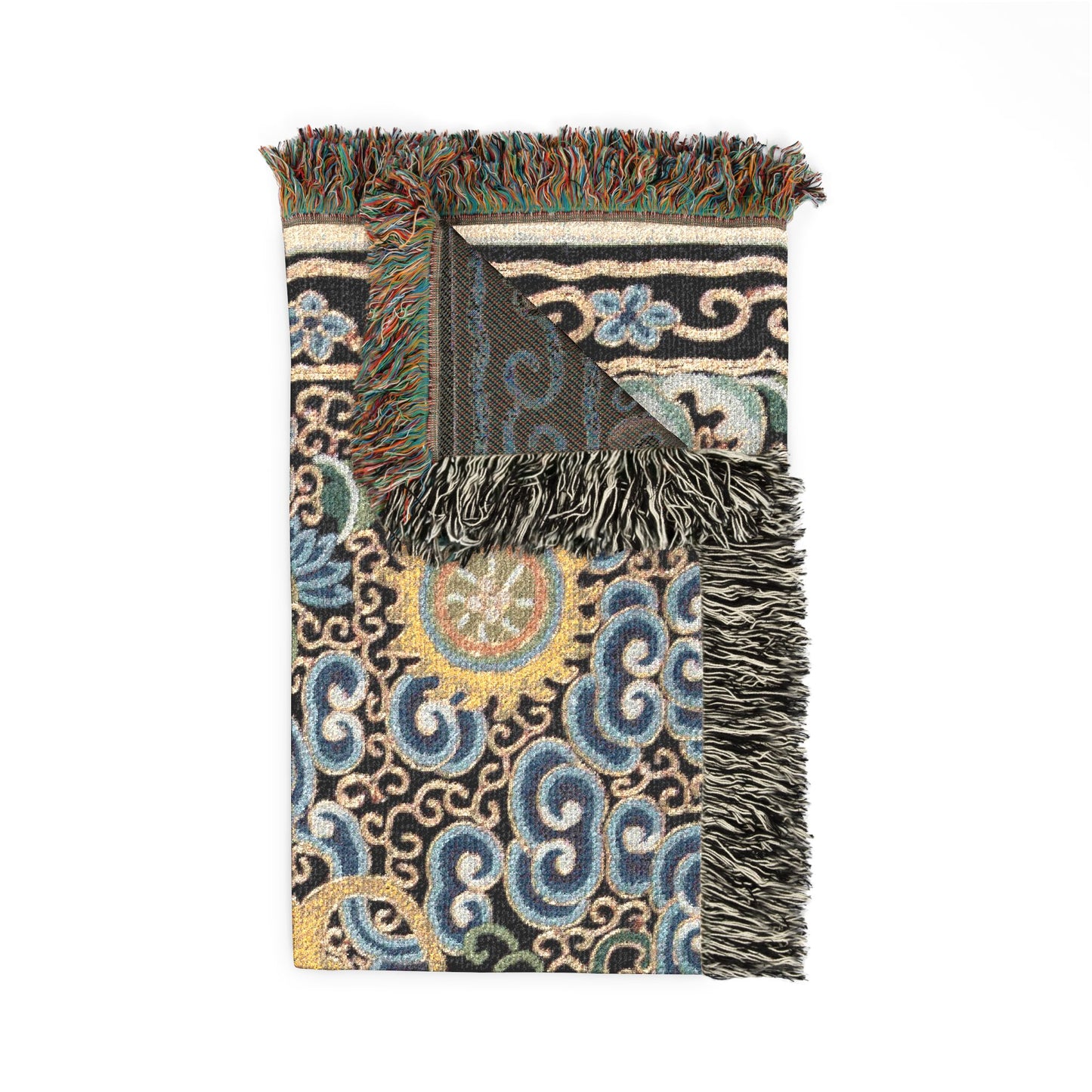 143_rank-badge-with-tiger | Woven Tapestry Blanket