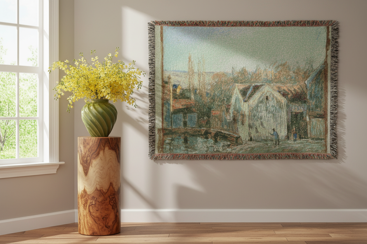 A Corner of Moret-sur-Loing — Sisley Tapestry Blanket