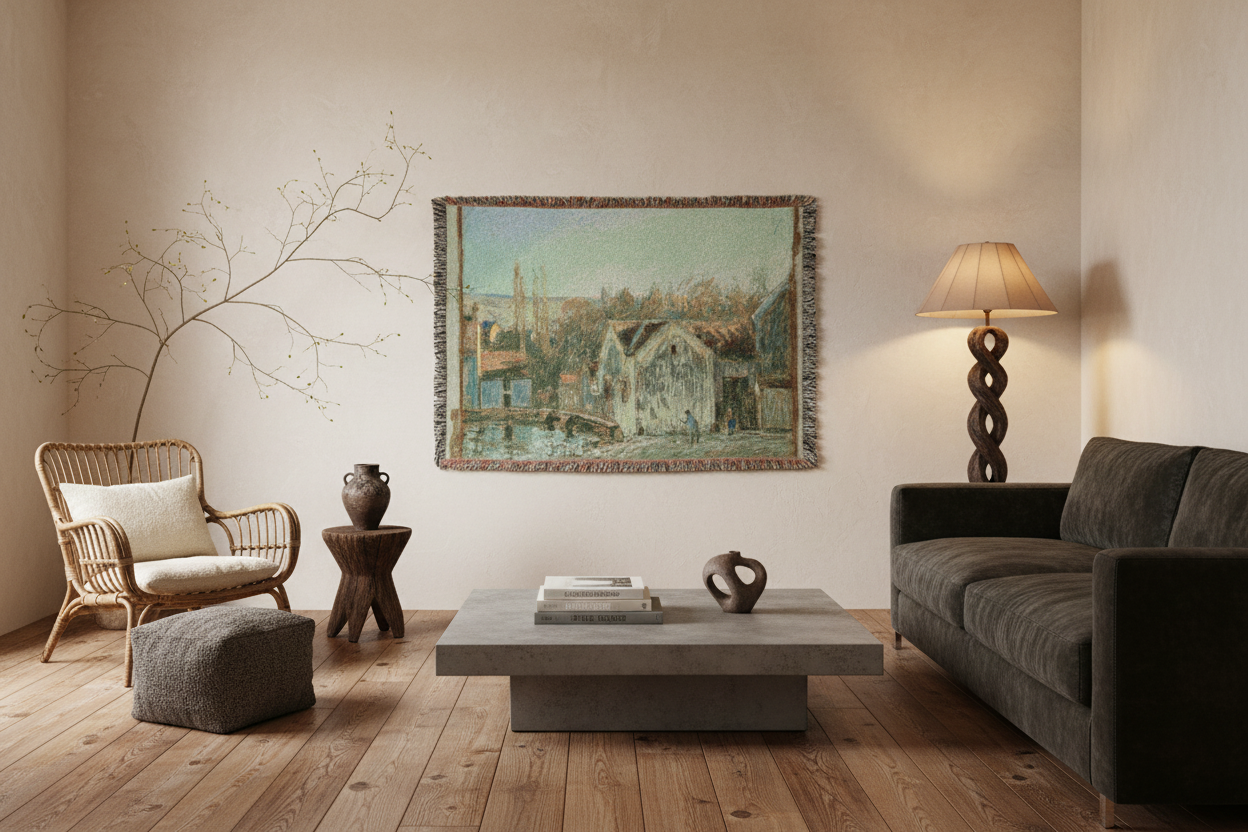 A Corner of Moret-sur-Loing — Sisley Tapestry Blanket