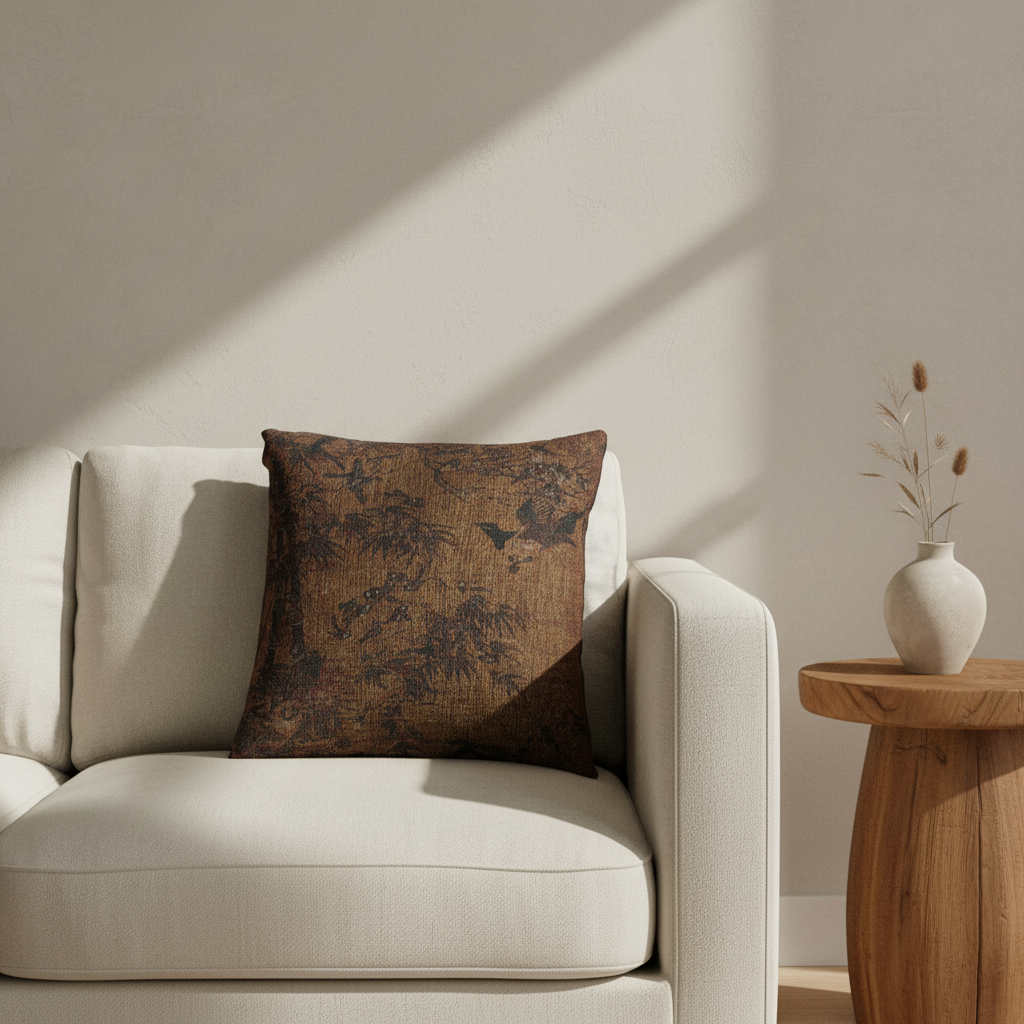 A Hundred Birds and the Three Friends Pillow