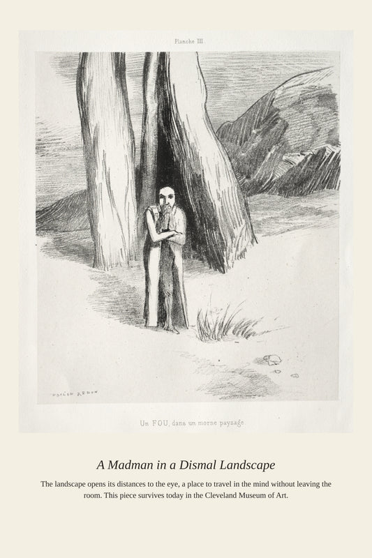 A Madman in a Dismal Landscape - Antique Landscape Print