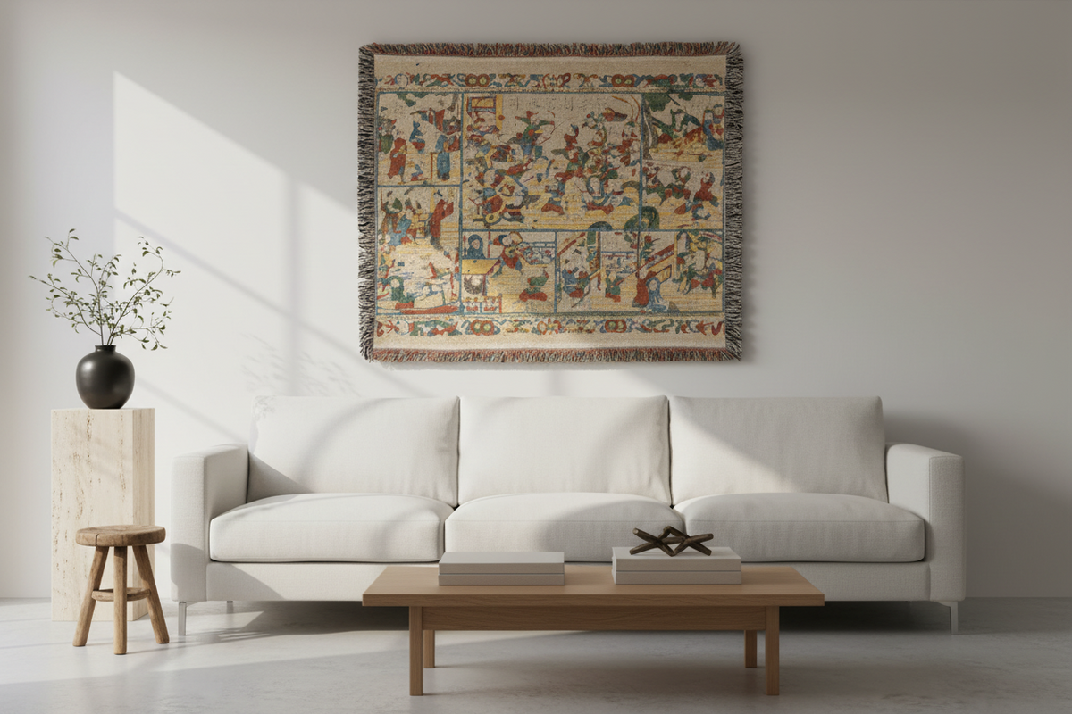 A Newly Cut Print: Scenes Tapestry Blanket