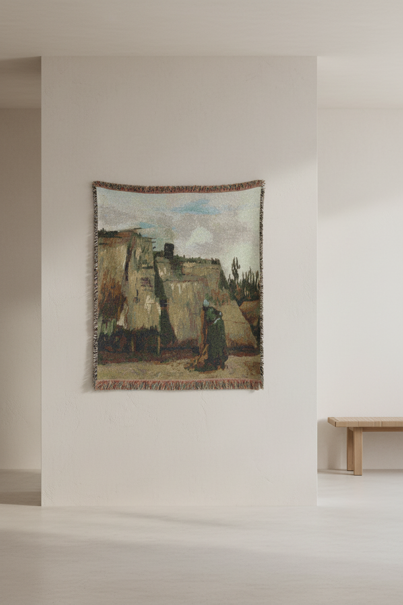 A Peasant Woman Digging — Van Gogh Tapestry Blanket