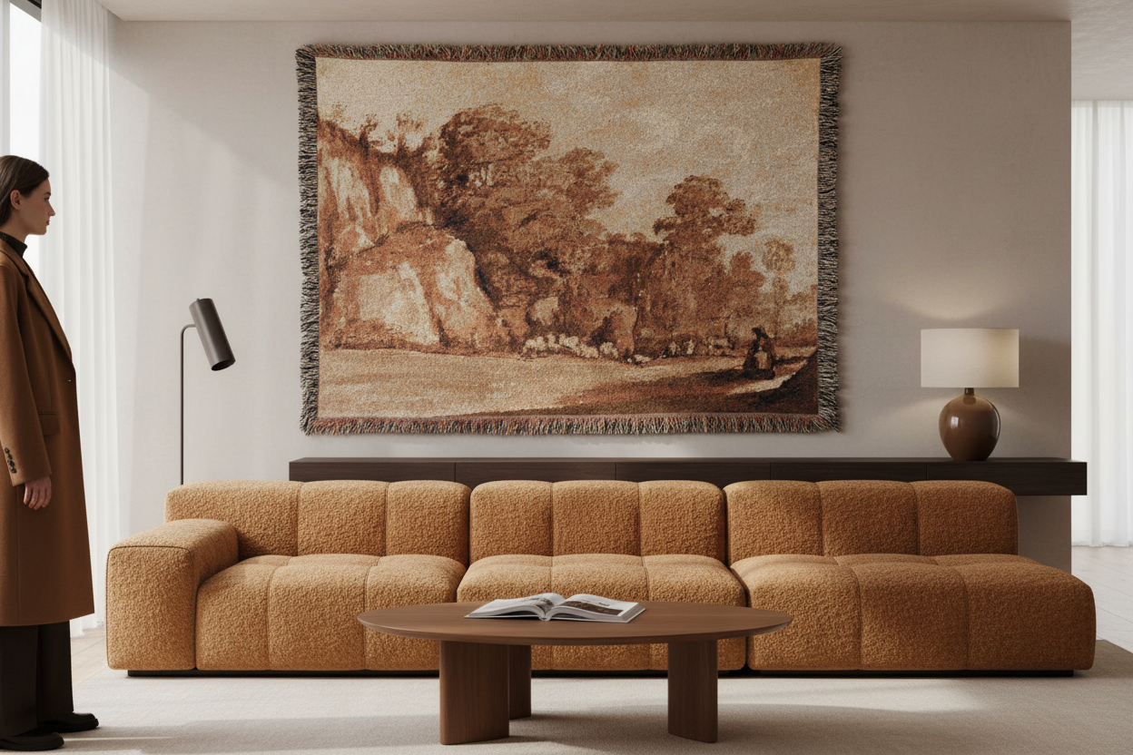 A Rocky Hillside — Lorrain Tapestry Blanket