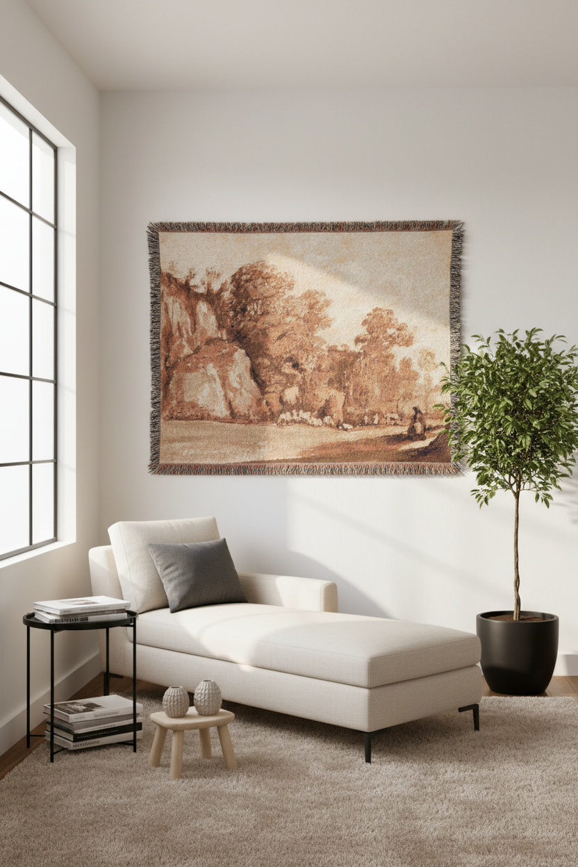 A Rocky Hillside — Lorrain Tapestry Blanket