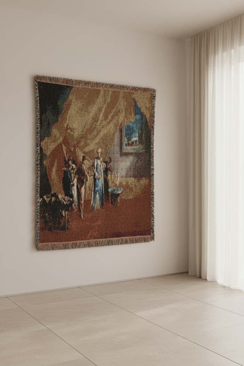 A Sultana Taking Coffee — Guardi Tapestry Blanket