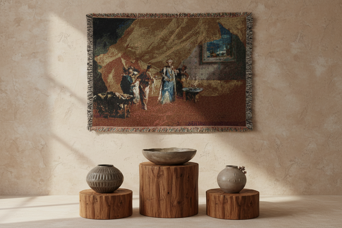 A Sultana Taking Coffee — Guardi Tapestry Blanket