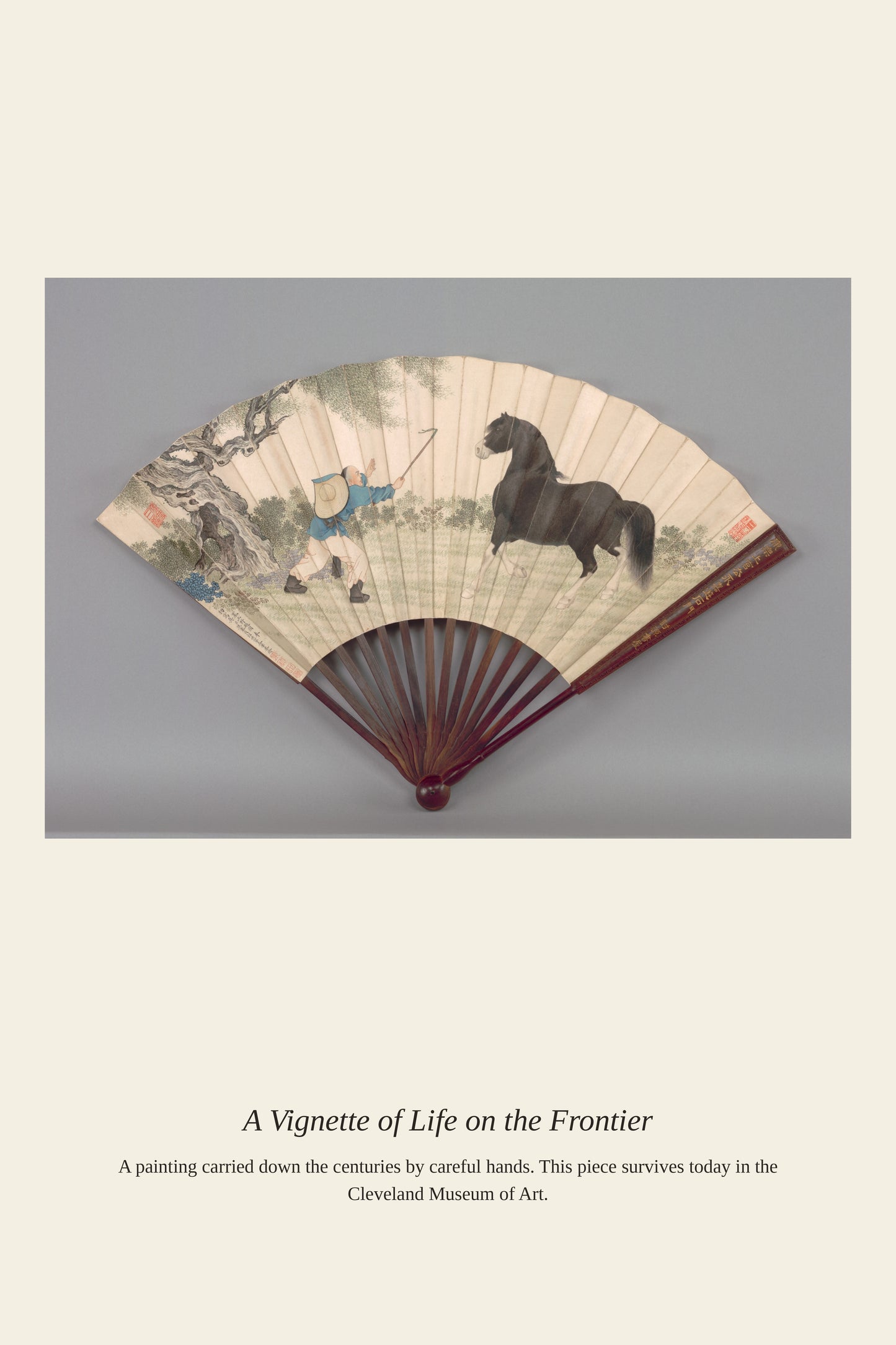 A Vignette of Life on the Frontier - Antique Asian Art Print