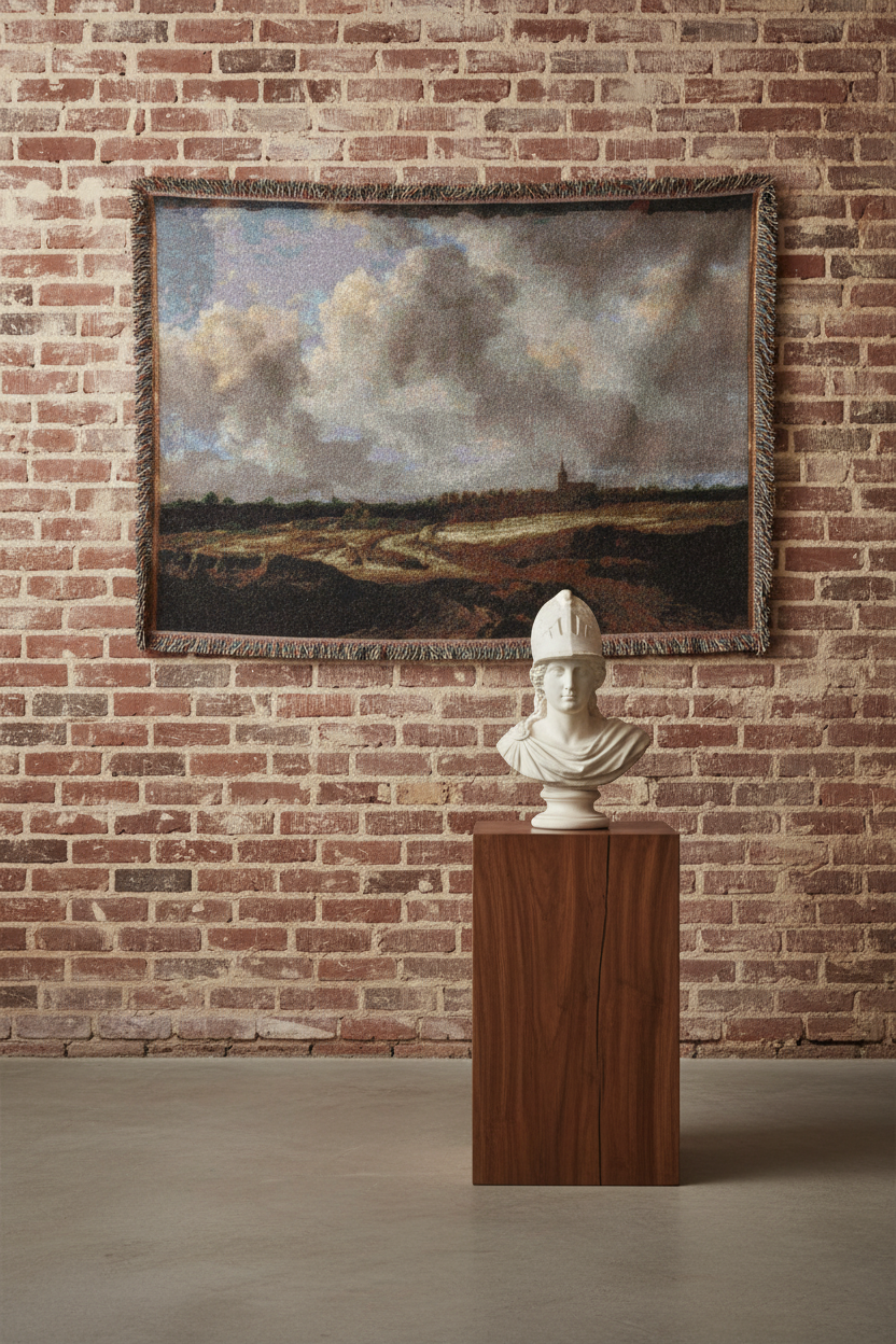 A Wooded Village behind the Dunes — Ruisdael Tapestry Blanket