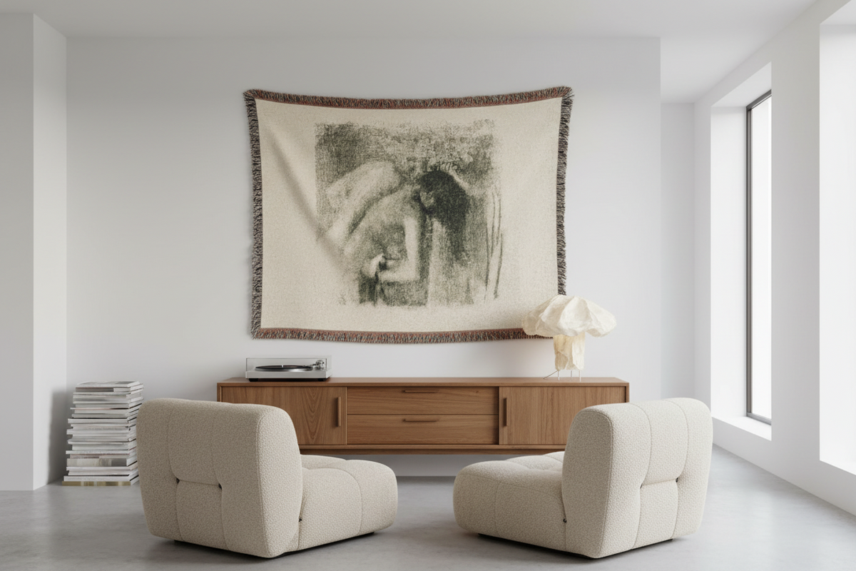 After the Bath (Large Version) — Degas Tapestry Blanket
