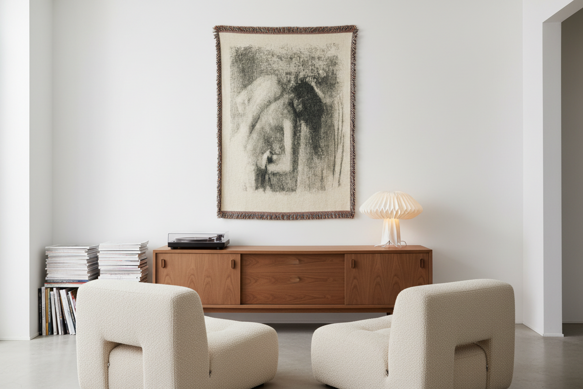 After the Bath (Large Version) — Degas Tapestry Blanket