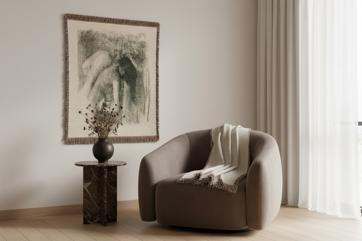 After the Bath (Large Version) — Degas Tapestry Blanket