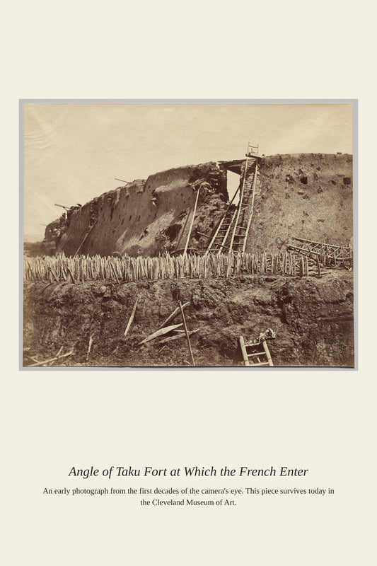 Angle of Taku Fort at Which the French - Antique Photograph Print