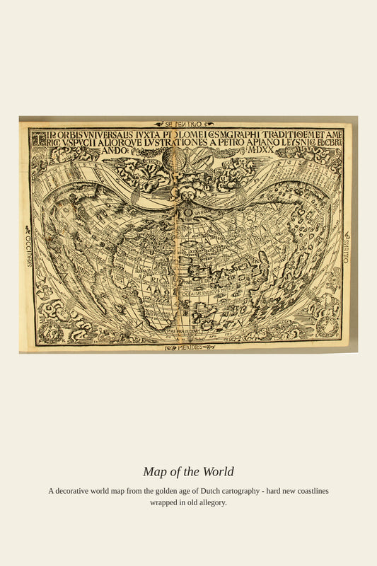 Apian World Map - Antique World Map Print