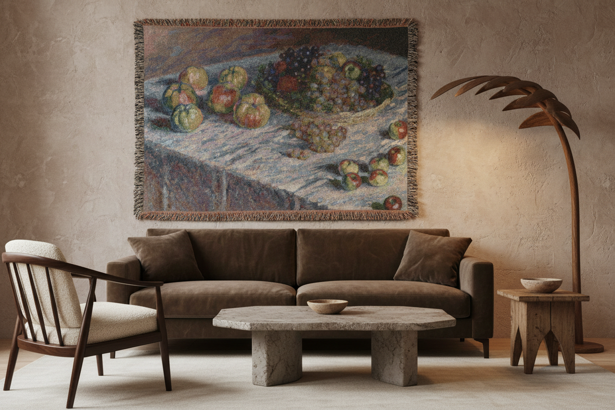 Apples and Grapes — Monet Tapestry Blanket