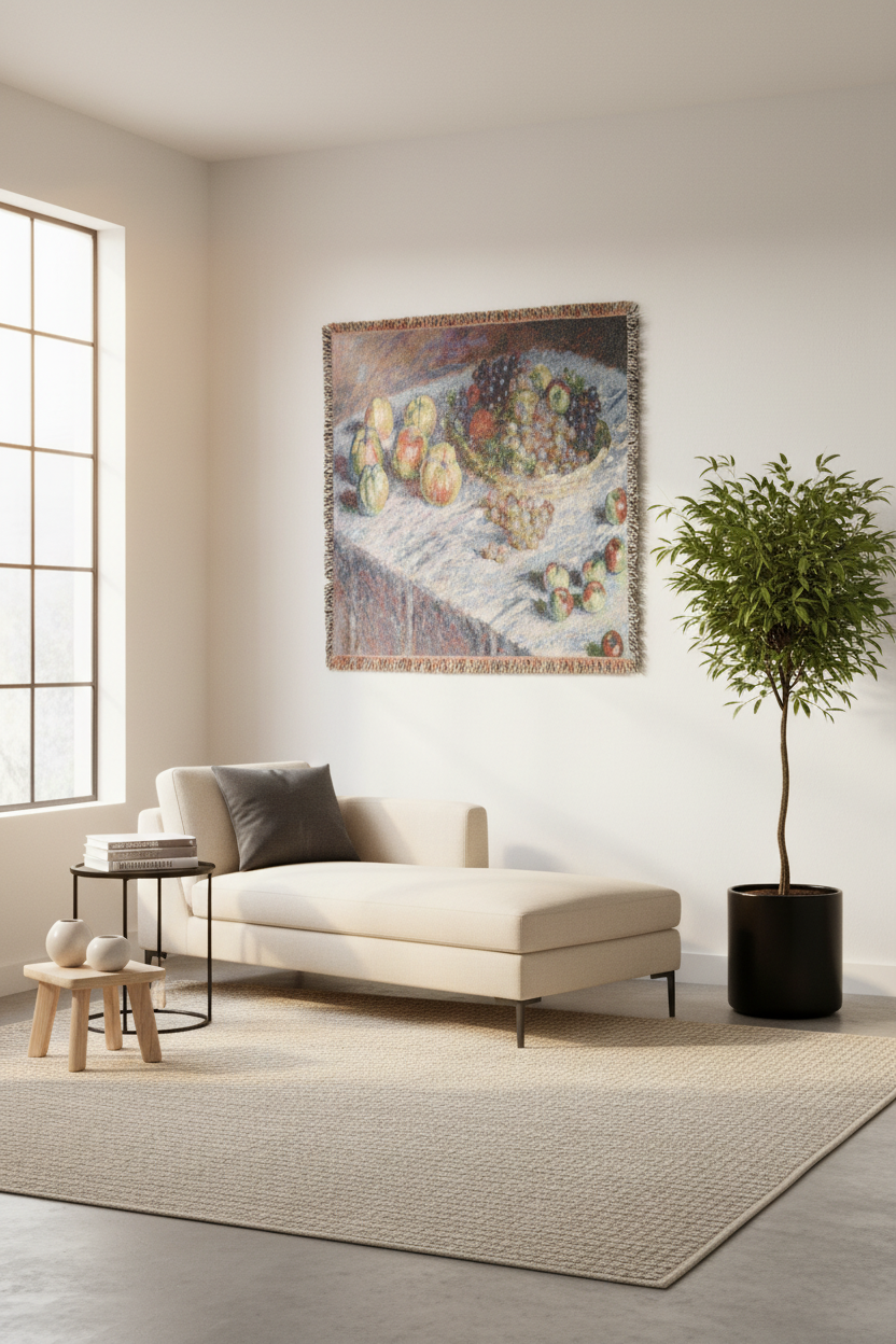 Apples and Grapes — Monet Tapestry Blanket