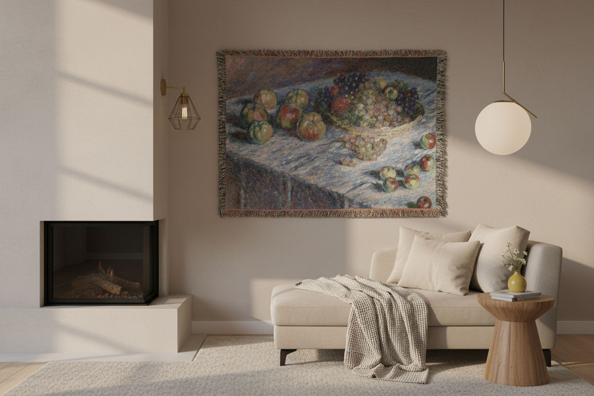 Apples and Grapes — Monet Tapestry Blanket
