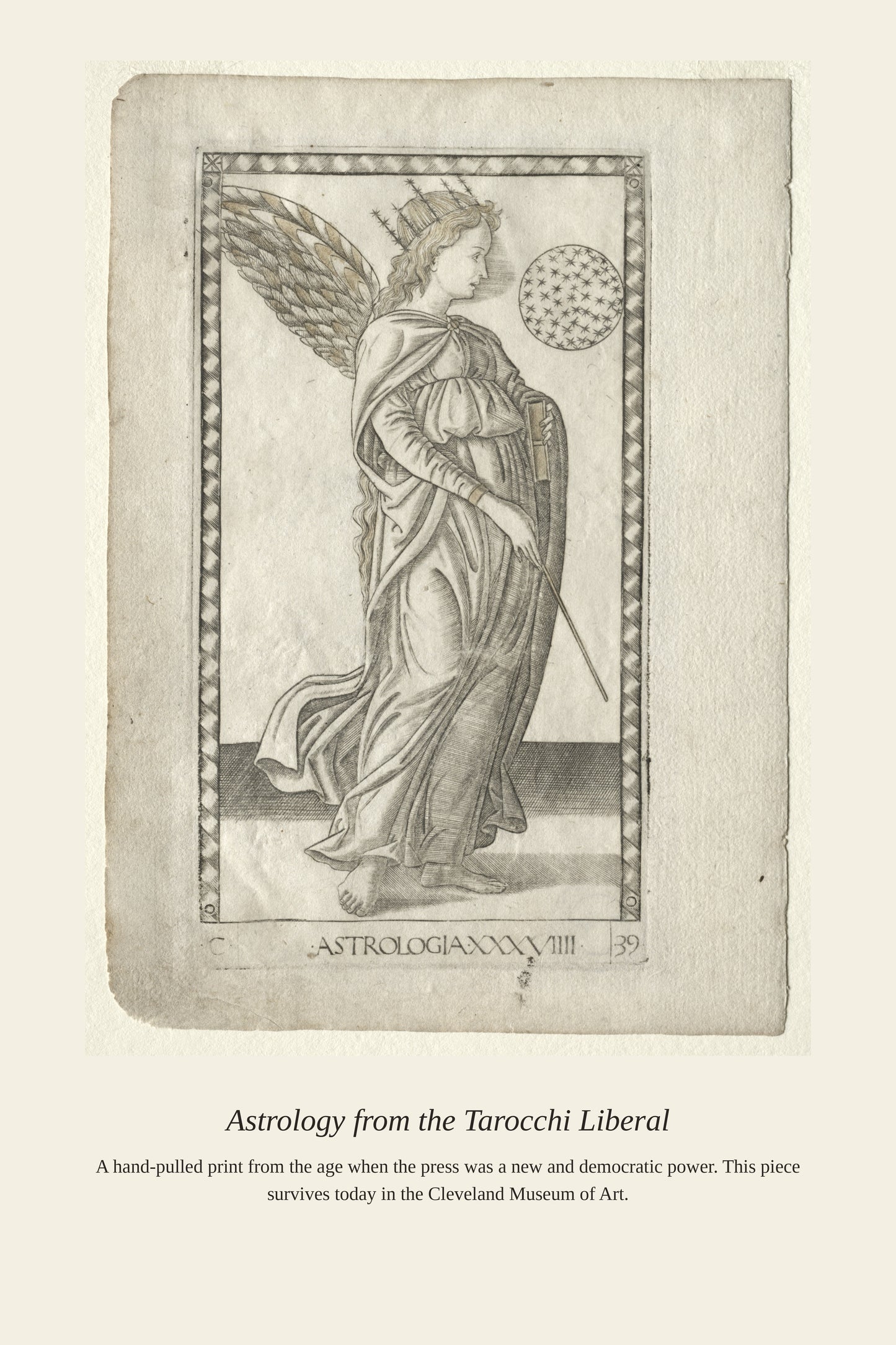 Astrology, Mantegna Tarocchi - Antique Historical Print