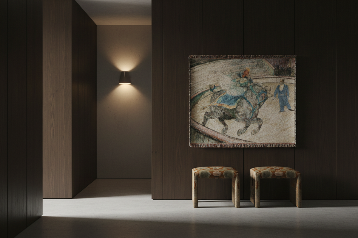 At the Circus: Work — Toulouse-Lautrec Tapestry Blanket