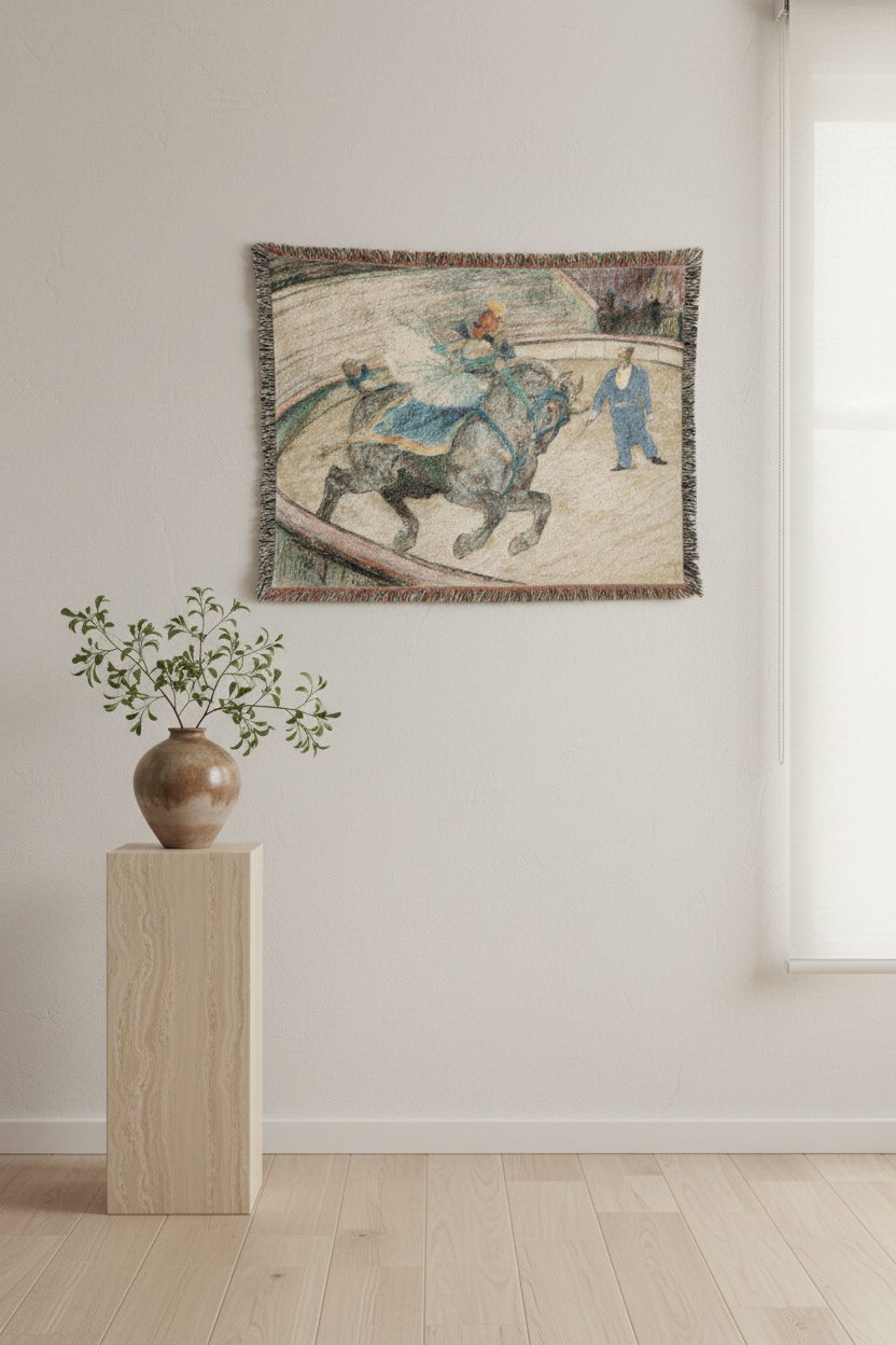 At the Circus: Work — Toulouse-Lautrec Tapestry Blanket