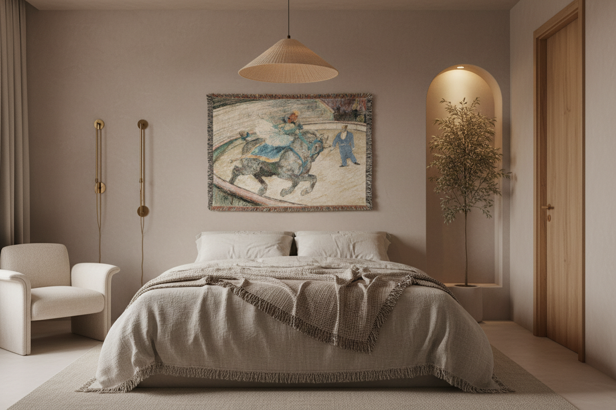 At the Circus: Work — Toulouse-Lautrec Tapestry Blanket