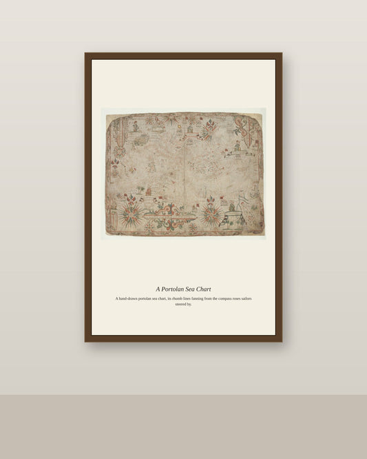 Atlas Nautique de la Mer Mediterranee antique nautical chart print shown framed on a wall in a styled room