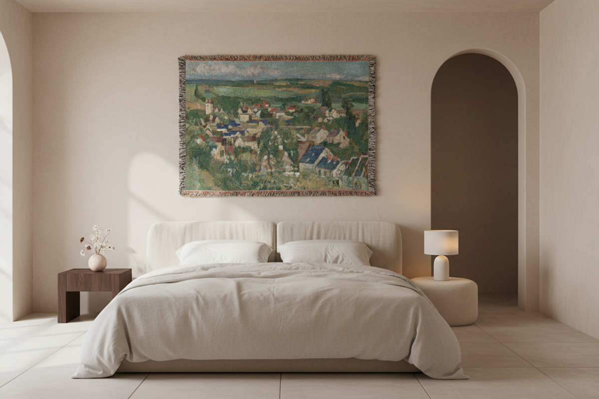 Auvers, Panoramic View — Cézanne Tapestry Blanket