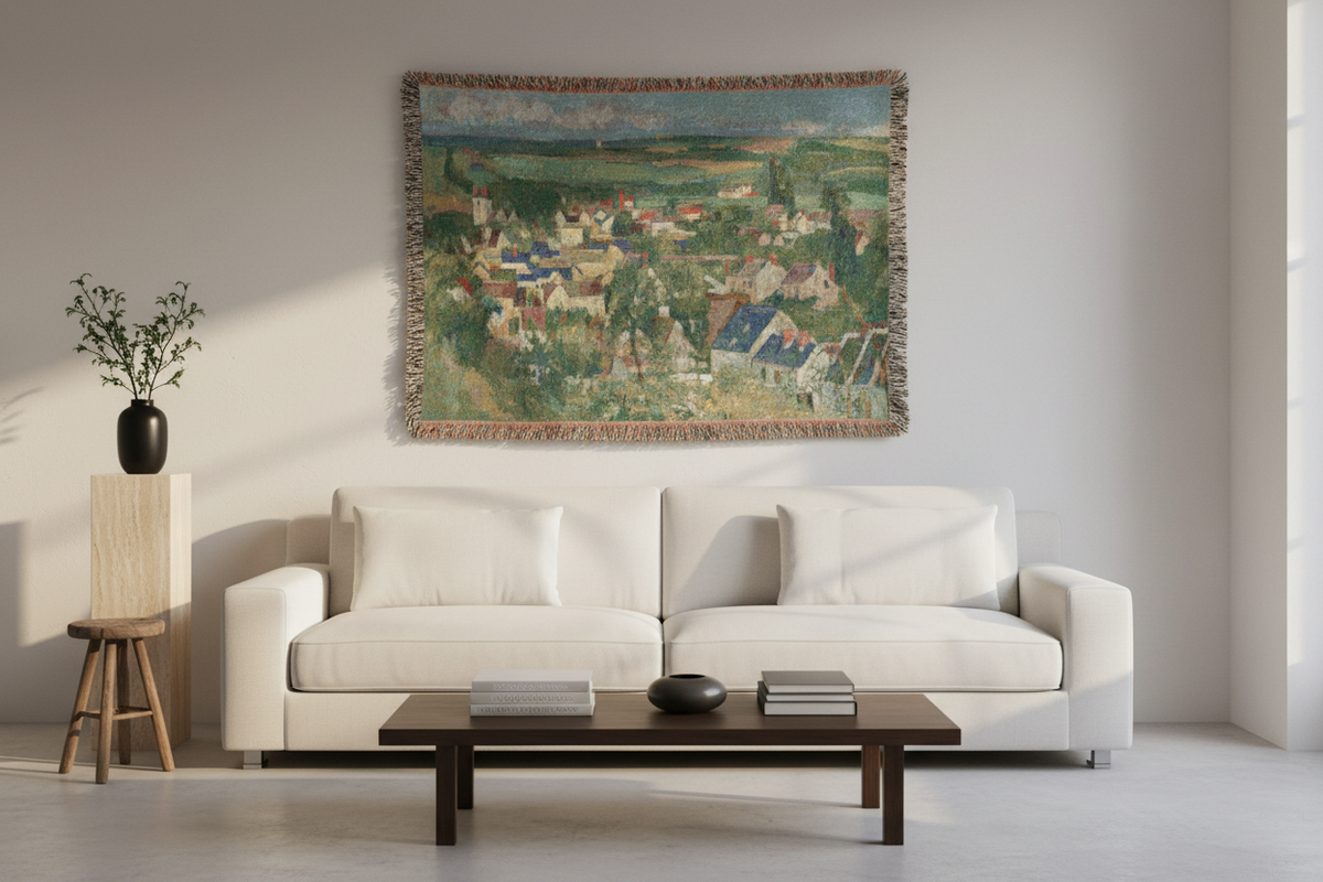 Auvers, Panoramic View — Cézanne Tapestry Blanket