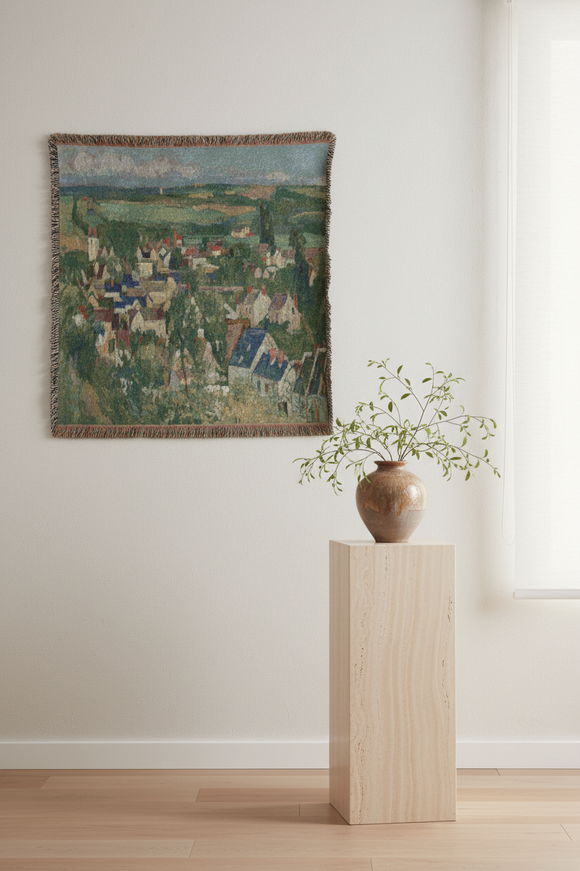 Auvers, Panoramic View — Cézanne Tapestry Blanket