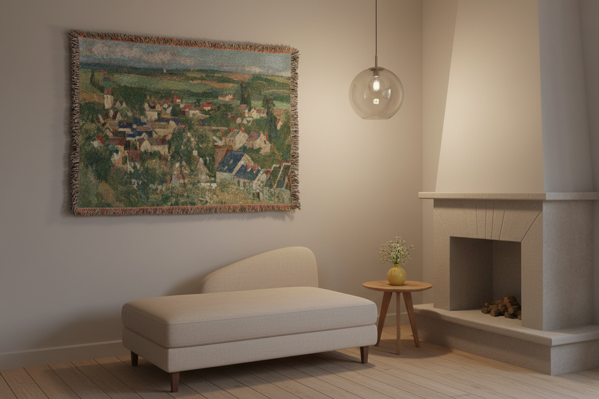 Auvers, Panoramic View — Cézanne Tapestry Blanket