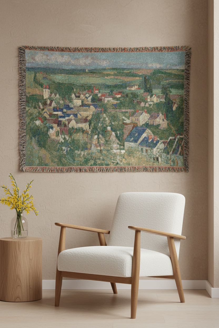 Auvers, Panoramic View — Cézanne Tapestry Blanket
