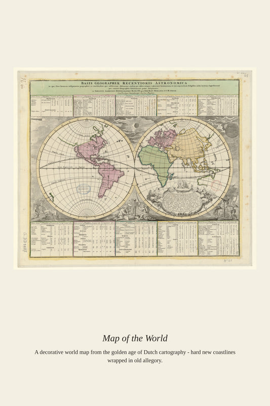 Basis Geographiae Recentioris Astronomica - Antique Art Print