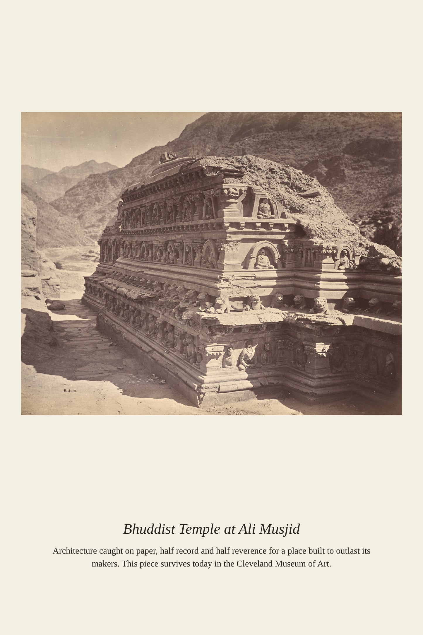 Buddhist Temple at Ali Musjid - Antique Architectural Print