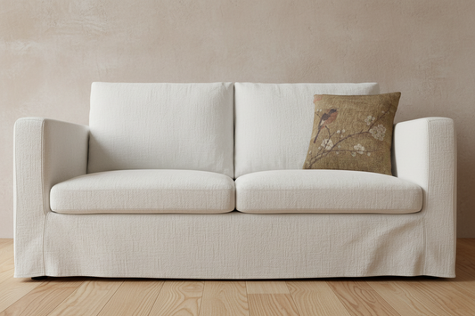 Bird on a Flowering Branch Pillow