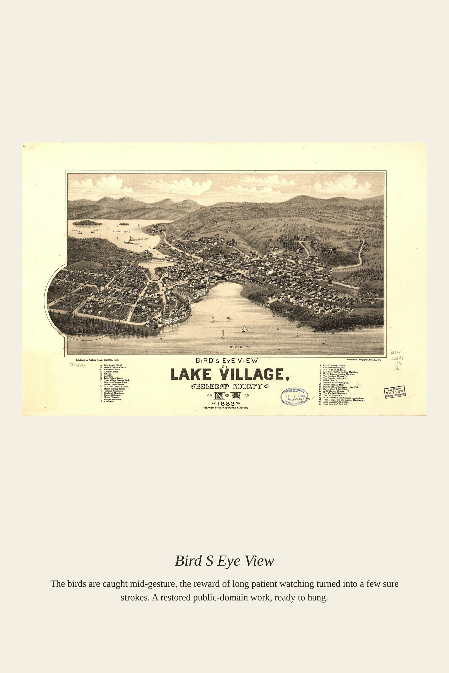 Bird's Eye View (10) - Antique Map Print