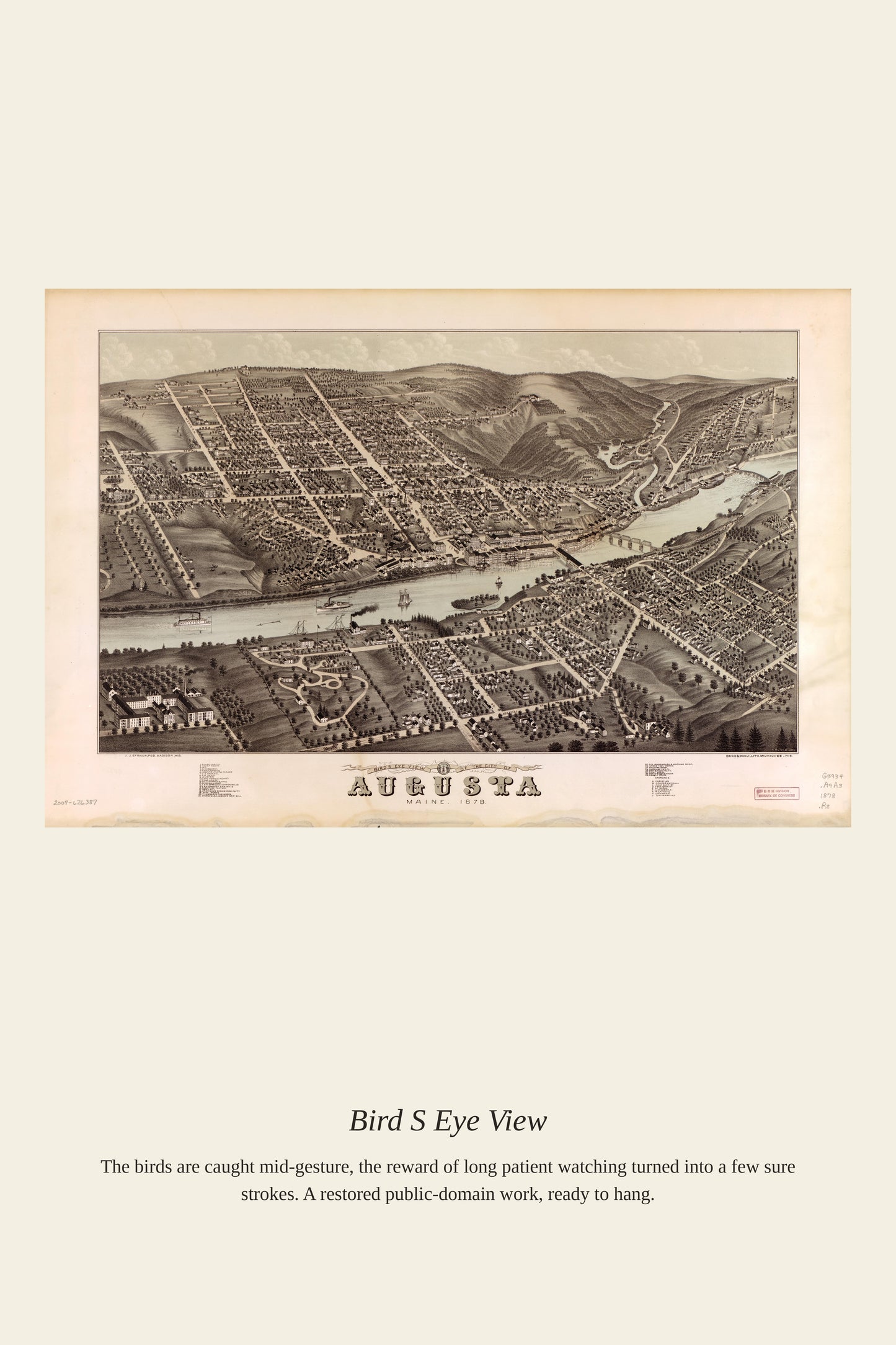 Bird's Eye View (11) - Antique Map Print